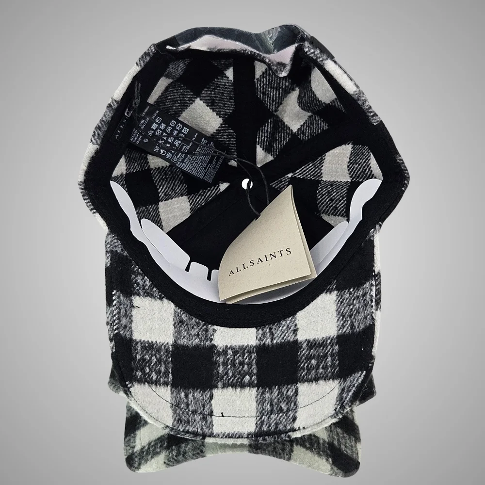 All Saints Hat Cap Black White Check Adjustable Baseball Cap Cottagecore Outdoor
